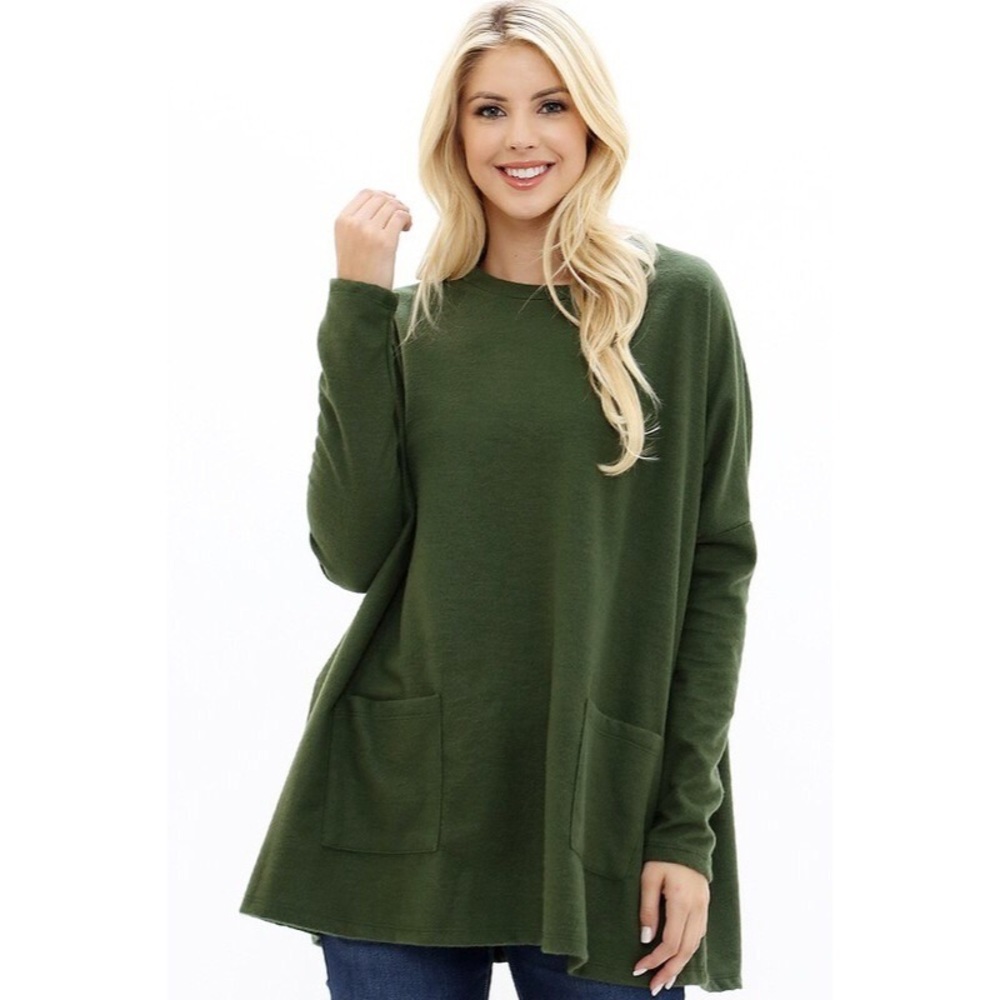 5-Star ★★★★★ Rated Olive Pullover Tunic